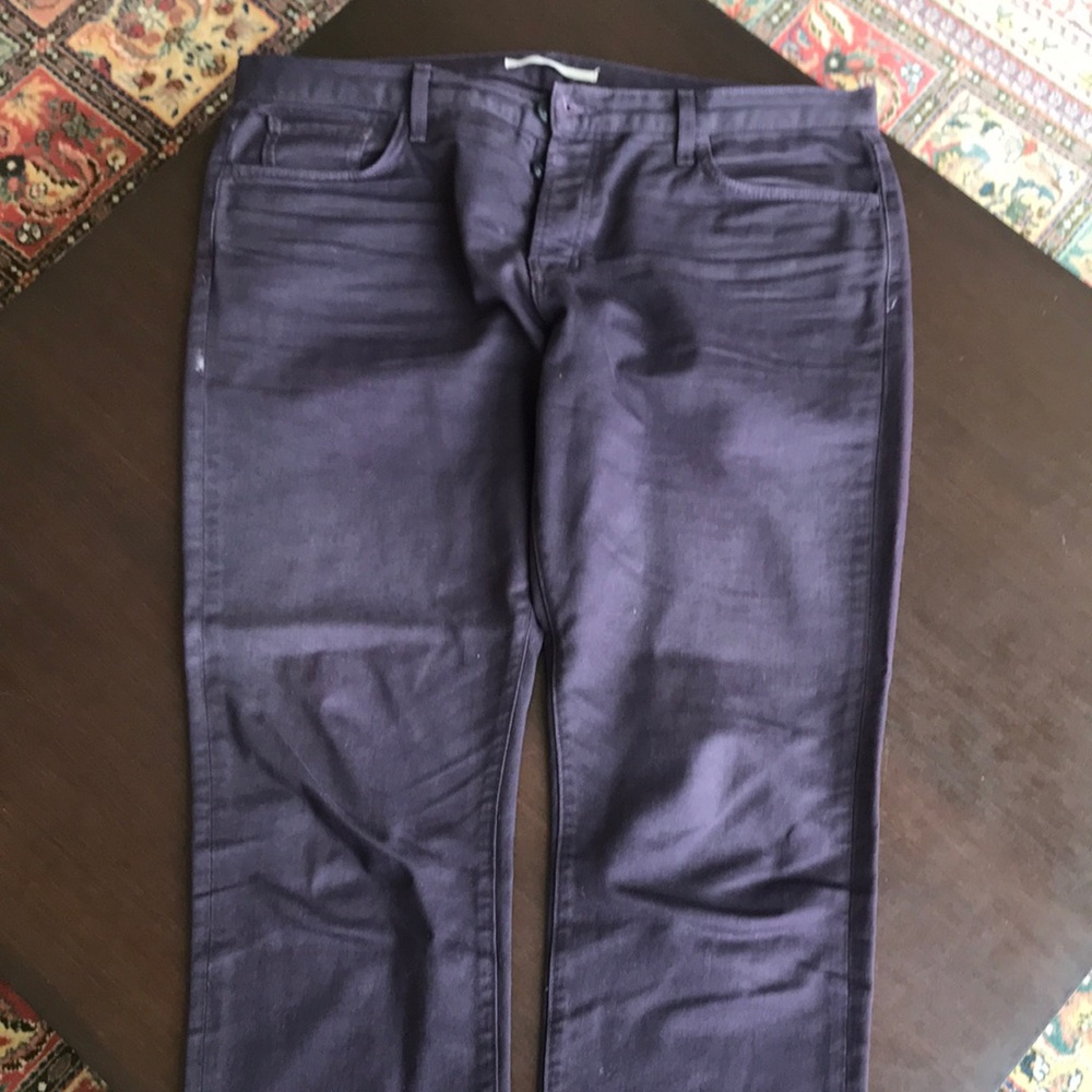 VINCE PLUM COLOUR BUTTON FLY JEANS